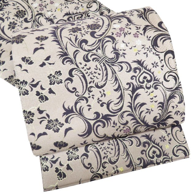 ＼ FINAL PRICE ／ 【 中古 】 特選 袋帯 リサイクル 正絹 フォーマル 仕立て上がり 六通 作家物 落款 植物文様 薄茶色 煤竹色 金 A940-11 [ 和服 お茶会 お茶席 茶道 着物 帯 kimono 通販 購入 送料無料 きもの北條]