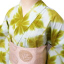【 未使用 】 夏物 浴衣 着物 木綿 カジュアル 板締め絞り 鶯色 多色 身丈162cm 裄66cm M A1035-13 [ ゆかた 洗える コスプレ 木綿...