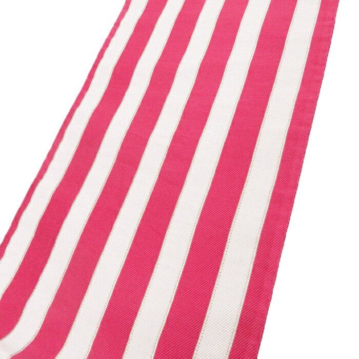 楽天特選リサイクル着物　きもの北條＼ FINAL PRICE ／ 【 中古 】 振袖用 袋帯 縞模様 リサイクル 着物 成人式 結婚式 結納 パーティー 振袖 銀 薄桜色 マゼンタ A589-14 [ 振袖用帯 振袖用袋帯 リサイクル 中古 アウトレット 販売 振袖着物 バーゲン正絹]