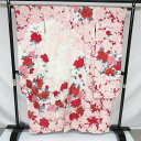 【 中古 】 振袖 襦袢 2点 セット リサイクル着物 花の図 牡丹 地模様 身丈160cm 裄64cm M A1241-16 [和服 振袖 レンタルアップ ア...