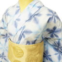 【 未使用 】 夏物 浴衣 着物 木綿 カジュアル 板締め絞り 青系色 多色 身丈162cm 裄66.5cm M A1035-17 [ ゆかた 洗える コスプレ...