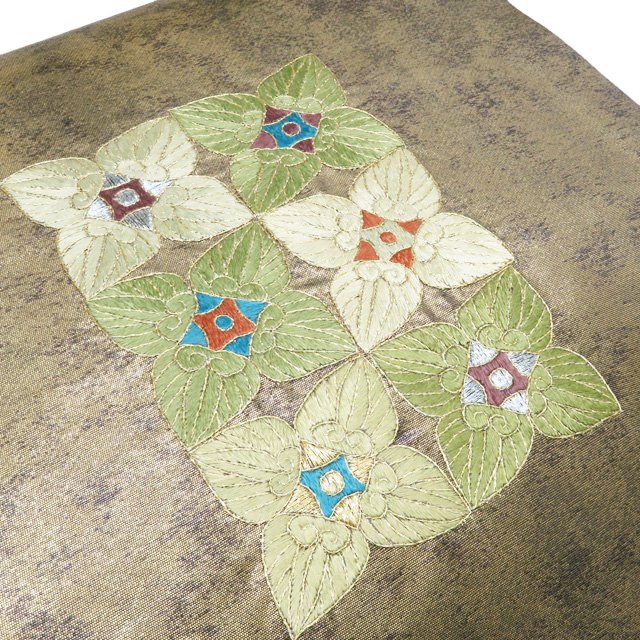 【 中古 】 作り帯 つけ帯 リサイクル 正絹 セミフォーマル 仕立て上がり 刺繍 花...