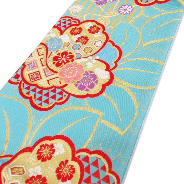 楽天特選リサイクル着物　きもの北條＼ FINAL PRICE ／ 【 中古 】 振袖用 袋帯 花模様 リサイクル 着物 成人式 結婚式 結納 パーティー A750-18 [ 正絹 アウトレット レンタルアップ 振袖 袋帯 中古 販売 セール バーゲン 送料無料 きもの北條]