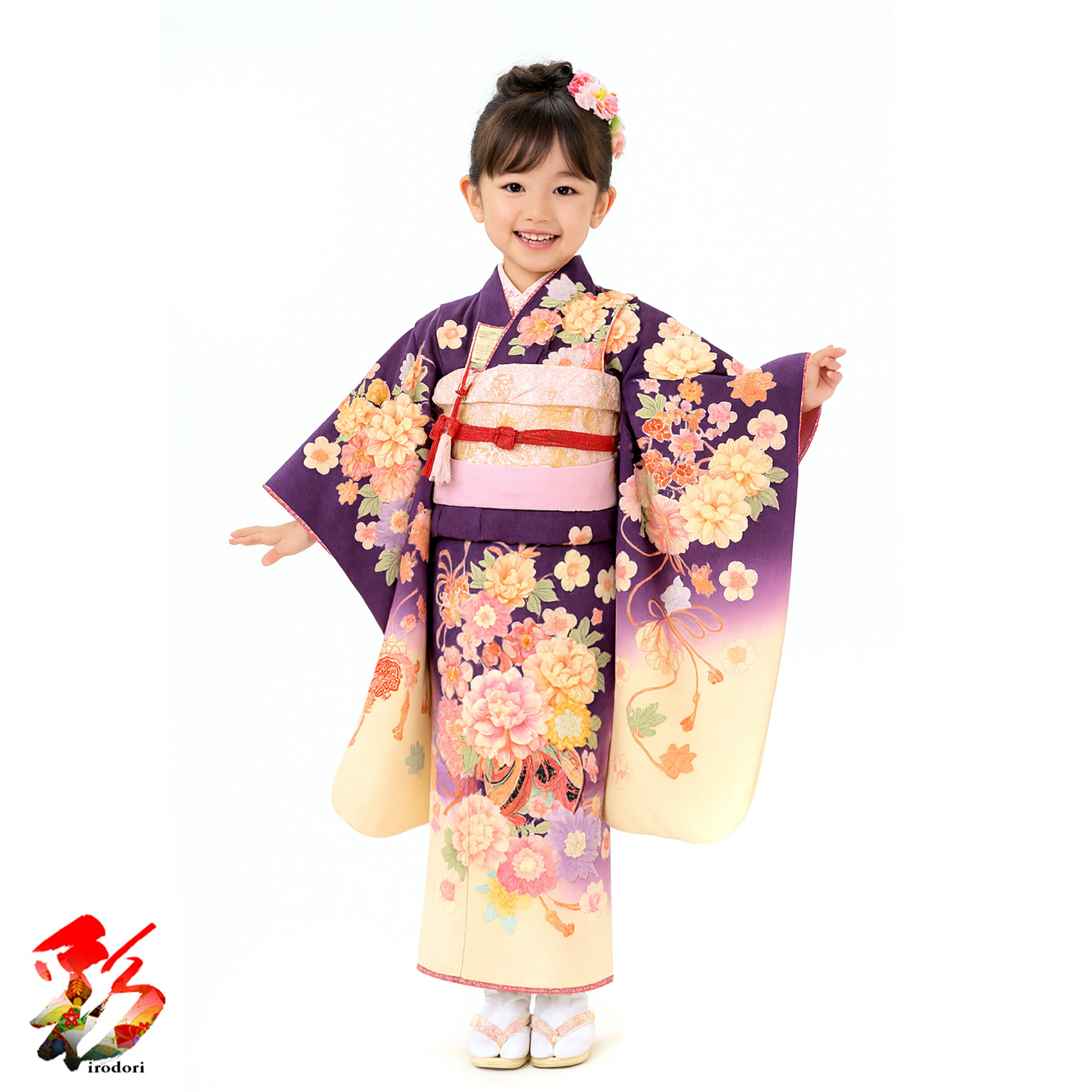七五三七歳‼️一番人気紫上品安心一式セット‼️花々金彩煌びやか際立つ❤️作り帯楽々 楽天市場】七五三 着物 七歳 紫の通販