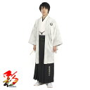 【レンタル】『薄いグレーと線四角模様 黒の袴セット』 men-145 【身長約168cm〜175cm位】成人式 卒業式 男性 着物 羽織 袴セット レンタル【往...