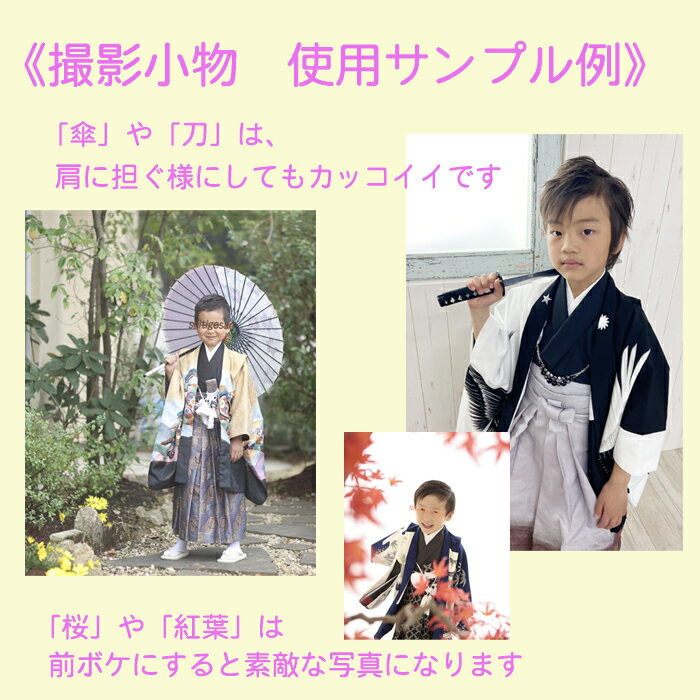 【レンタル】七五三 撮影 撮影小物 3点セット レンタル 刀 傘 飴 端午の節句 ママ友 シェア 集客 撮影会 ロケーション撮影 往復送料無料 kp-004-2 男の子 紫の桜 3点セット 2