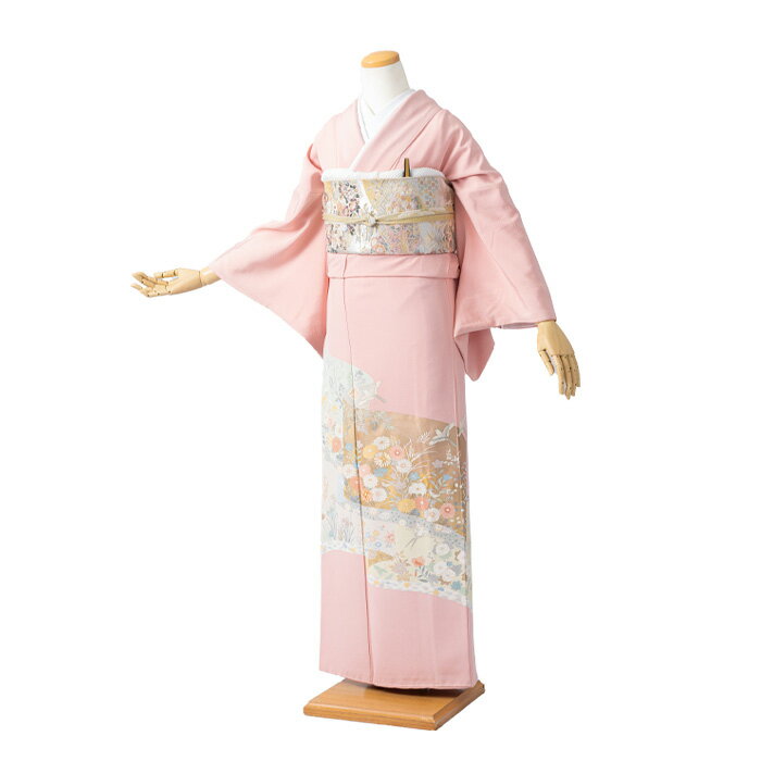 【レンタル】【色留袖】 【訪問着】【卒業式】【正絹】『四季の花』izumo_i_it1064 正絹 結婚式 貸衣装 色留袖レンタル 着物 母親 着物レンタル フルセット 留袖レンタル レンタル衣装 女性 【往復送料無料】【新品足袋プレゼント】