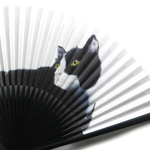 【ゆうパケット対応】扇子イラスト猫扇子猫香り付き贈り物母の日男性女性用男物女物メンズレディース婦人用35間7.5寸22.5cmプレゼントギフトおしゃれかわいいねこネコ村上ゆたかハチワレオーレ
