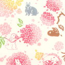 注染手ぬぐい kenema-けねま- 毬桜とうさぎ 【てぬぐい】【手拭い】【はんかち】【ハンカチ】【タオル】【tenugui】【towel】【日本製】【プチギフト】【Made in Japan】【ウサギ】【rabbit】