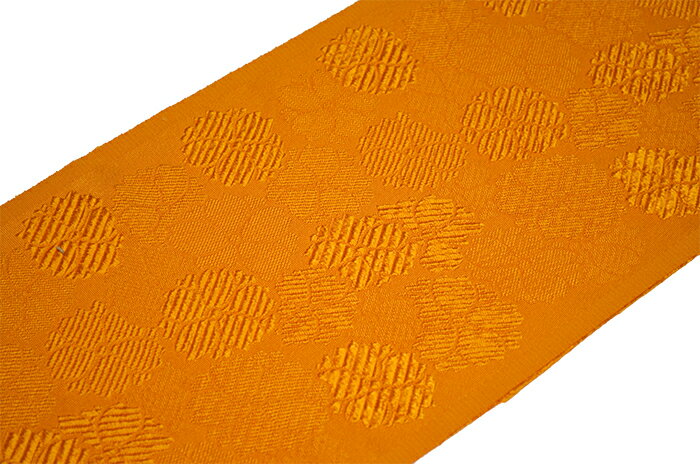 正絹半衿　オレンジ　八重桜　【シルク半襟】【フォーマル】【カジュアル】【成人式】【卒業式】