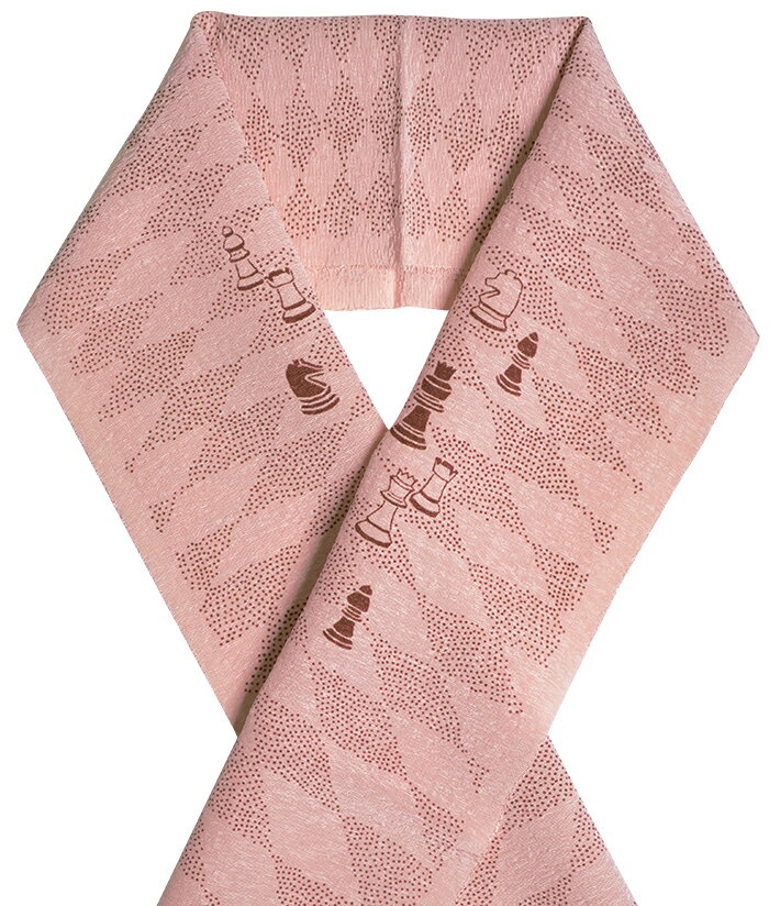 正絹　半衿薄桃色　チェス【シルク半襟】【男性・女性】