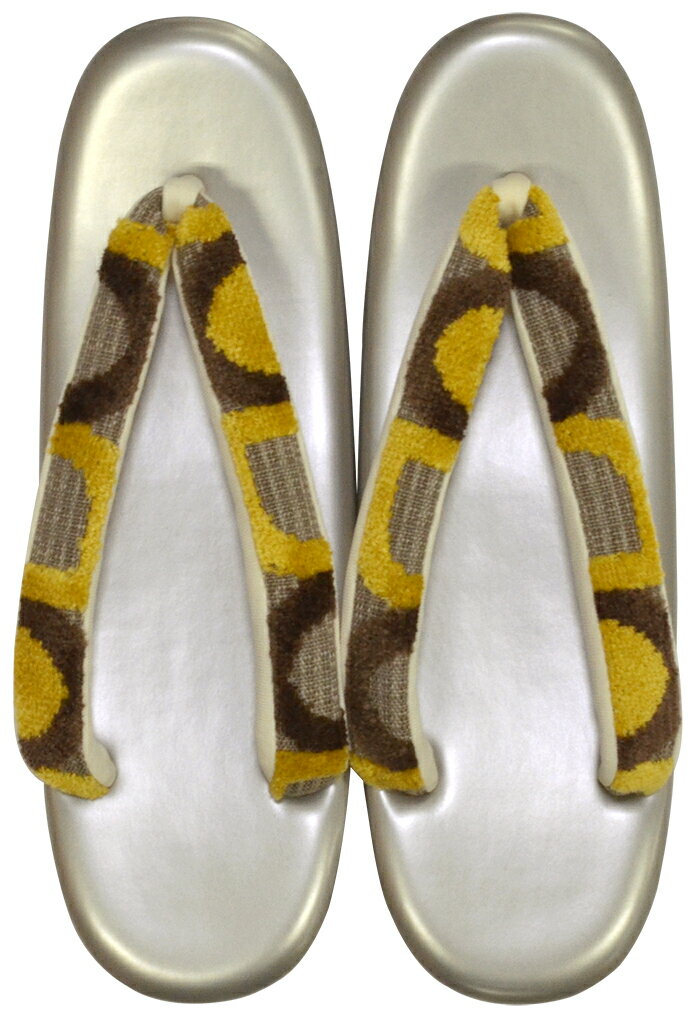 草履　シルバーグレー×黄・茶（鼻