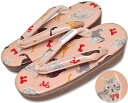 ねこ草履 ピンク おしゃれキャット Lサイズ(24,5cm) 【猫】【女性】【レディース】【普段着】【和装履物】【日本製】