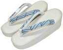 岩佐 草履 パールホワイト×水色(鼻緒) Sサイズ(22,5cm) 【女性】【レディース】【日本製】 【普段着】【和装履物】