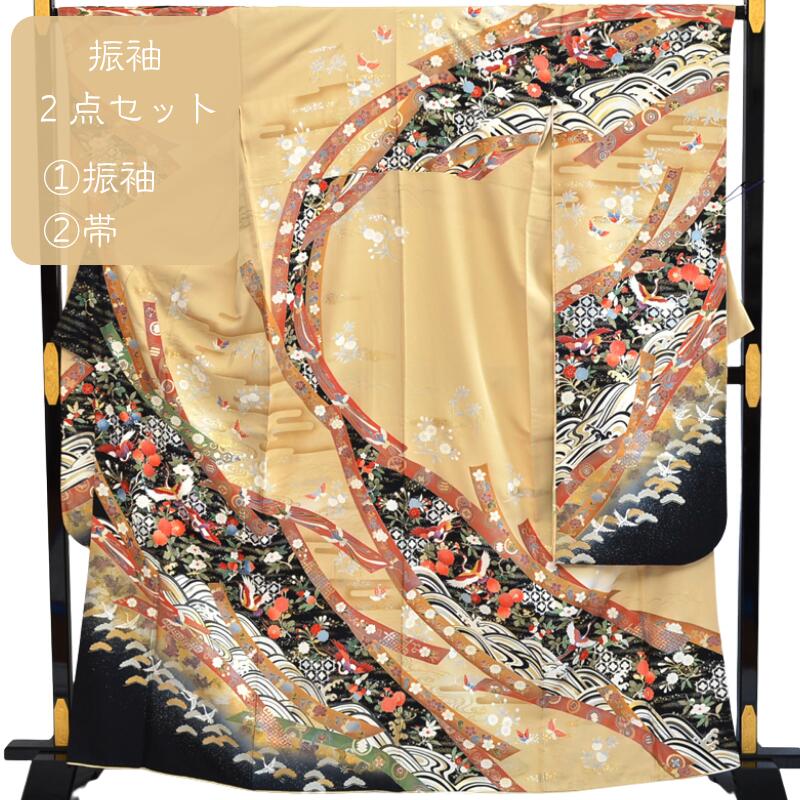 美品 ますいわ屋 枝垂桜と波模様 桜 金彩 赤色 袷 正絹 成人式 振袖 着物 楽天市場】ます いわ 屋 着物(種類(着物)振袖)の通販