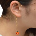 ハンドメイド イヤーフック 新品 大人可愛い! ゴールド スワロフスキー クリスタル Swarovski グリーン オレンジ シンプル 揺れるイヤーフック イヤーカフ 洋服にも和服にも 手作り ドレス 着物 送料無料 メール便 (12-00-47)