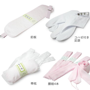 【超目玉価格】【着付け小物11点セット】着物スリップ 衿芯 伊達締め マジックベルト 腰紐4本 前板 帯枕 コハゼ付き足袋 着物デビュー 初心者 着付け小物 着物 小物 セット 和装 和服 着物デビューセット kimono セール対象外