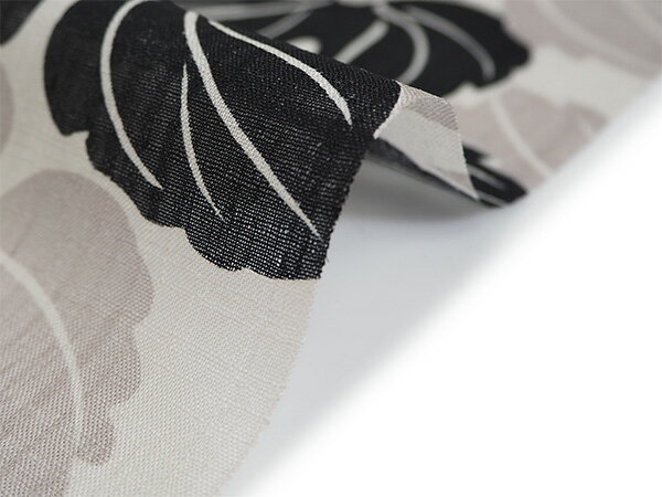 着物 洗える着物 反物 夏用 紗 単衣 セミオーダー 仕立て付 グレー 黒 葉 灰色 レディース XS S M L XL 仕立て込み 小紋 カジュアル お洒落着 夏 夏物 夏着物 和つう watuu 新品 販売 購入 和装 和