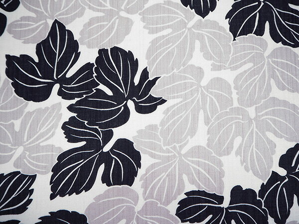 着物 洗える着物 反物 夏用 紗 単衣 セミオーダー 仕立て付 グレー 黒 葉 灰色 レディース XS S M L XL 仕立て込み 小紋 カジュアル お洒落着 夏 夏物 夏着物 和つう watuu 新品 販売 購入 和装 和