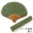 扇子 扇子袋 2点セット 西川庄六商店 レース レディース 緑 桐箱入り エコ ギフト プレゼント 贈り物 春 夏 母の日 婦人 女性 女 コットン ポリエステ...