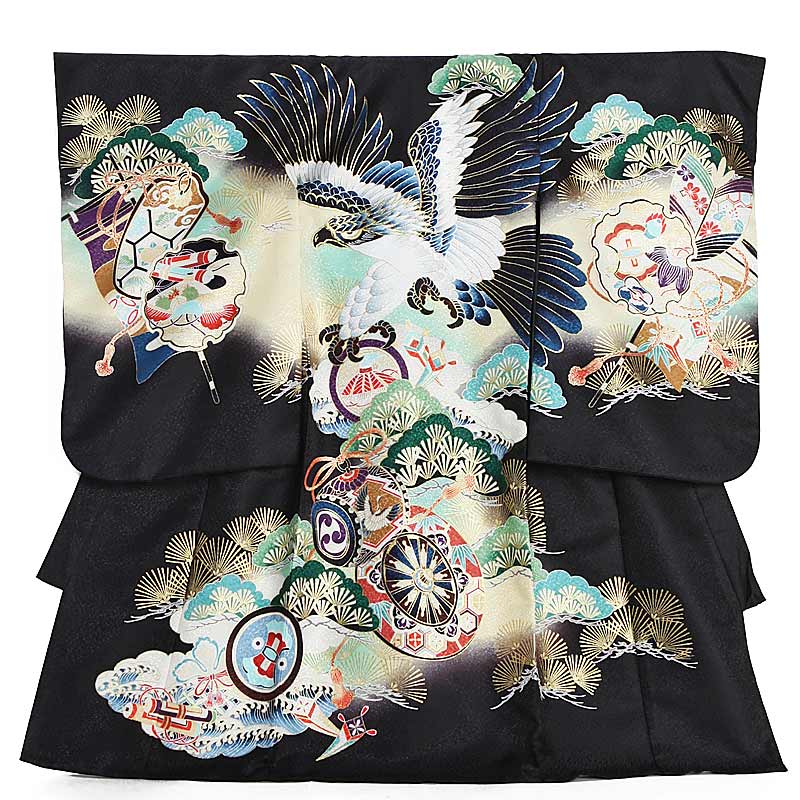 【レンタル】産着 単衣 夏用 サマー レンタル 黒 男の子 お宮参り 男児産着レンタル 着物 赤ちゃん 祝着レンタル お宮参り 宮参り 祝着 産着 初着 産着 往復送料無料