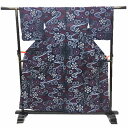 京やI524 浴衣 ゆかた YUKATA 本絞り 本藍染 木綿 藍染めの浴衣 流水文様 花文 高級絞りの浴衣 有松絞り 有松鳴海絞 愛知県絞工業組合認定 伝統工...