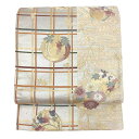 京やI409 正絹 絽 袋帯 夏袋帯 夏帯 白地の帯 絽の帯 藤 紅葉 萩 菖蒲 菊 桔梗 松 格子文様 観世水文様 銀糸 金糸 フォーマル セミフォーマル カ...