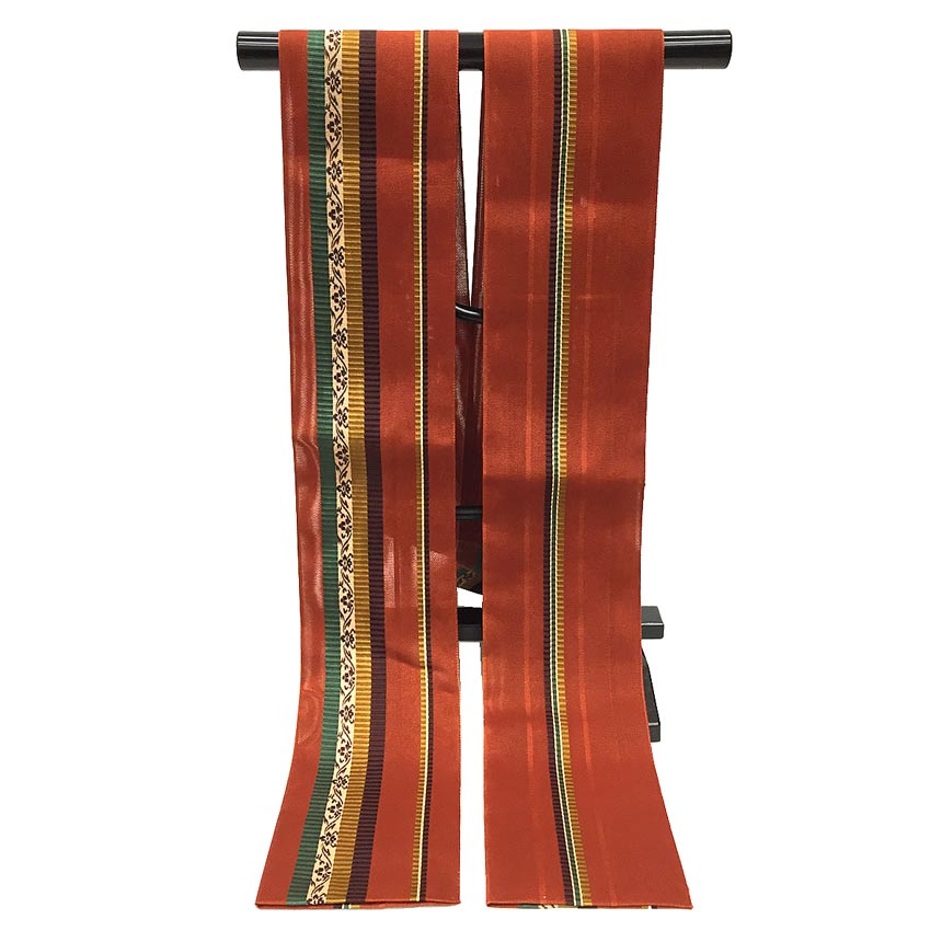 京やK418 全国送料無料 洗える夏の帯 紗帯 半幅帯 小袋 小袋帯 夏帯 お手入れ簡単♪ 浴衣に最適♪ リバーシブル 2WAY ストライプ 博多間道柄 伝統工芸 浴衣帯 ゆかた帯 紗の帯 単衣の着物 夏の着物 春夏秋冬使える帯 美品