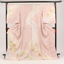 【20%OFF & 最大1500円OFFクーポン】【久保耕 久美すがた】特選型糸目手挿し京友禅訪問着 ピンク色暈し 道長取り華唐草文様 未仕立て 特選駒無地