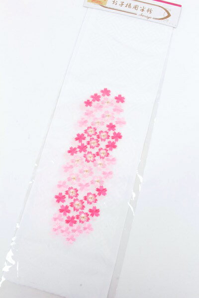 刺繍半襟七五三子供用7歳3歳女の子白地/桜刺繍入り全3色(水色/赤/ピンク)ポリエステル子衿ししゅう衿【日本製】