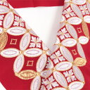 【5/1 0:00-★全品10%OFFクーポン】 刺繍半襟 赤地/七宝花菱文(白金刺繍) 半衿 洗える ポリエステル 訪問着用 婚礼用 礼装用 振袖用 成人式 ...