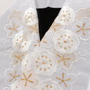 【5/1 0:00-★全品10%OFFクーポン】 刺繍半襟 白地(白×金刺繍) 梅 花 衿秀 成人式 卒業式 振袖 礼装用 洗える 半衿 ポリエステル 半襟 刺...