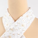 【6/4 20:00-★最大40%OFF半期決算SALE】 衿秀「き楽っく」専用替え衿 刺繍半襟 白地/七宝桜文(金刺繍) きらっく 半襟 ローズカラー長襦袢用...