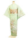 レンタル 訪問着 単衣 夏物 身長:155〜163cm 黄緑系 母親 着物 結婚式 お宮参り as-0017(4)