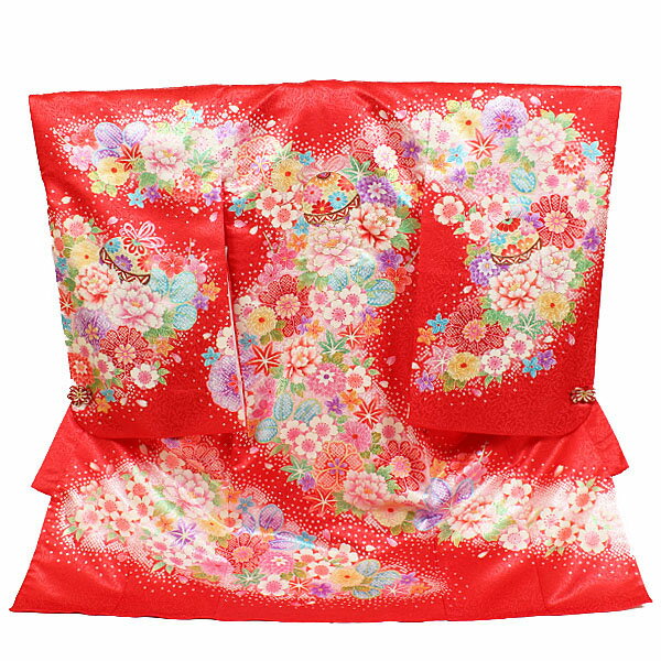 レンタル 初着 女児 単衣 夏物 赤系 手毬 お宮参り 産着 着物 女の子 ベビー 赤ちゃん b-119