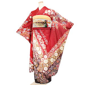 【レンタル】【振袖レンタル 赤系 辻が花・桜など】正絹 振袖 レンタルフルセット ふりそで 振袖セット レンタル振袖 振り袖 結婚式 披露宴 親族 卒業式 パーティー 結納 着物レンタル 貸衣装 女性 和服 華やか 成人式前撮り礼装 晴れ着 往復送料無料 f017キャンペーン