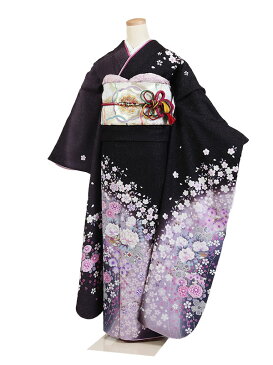 【レンタル】【成人式振袖レンタル・黒系・広巾】大きいサイズ|広幅|振袖|新品足袋プレゼント|振袖 レンタル|振袖フルセット|ふりそで|レンタル 振袖|振り袖|furisode|成人式|成人式 振袖|成人式 レンタル|和服|着物レンタル|貸衣装|往復送料無料|f064s