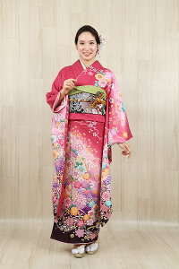 【レンタル】【成人式振袖・赤ピンク系・広幅】大きいサイズ|振袖|レンタル|振袖セット|レンタル振袖|着物レンタル|貸衣装|成人式|女性和服|振袖フルセット|安い|往復送料無料安売り