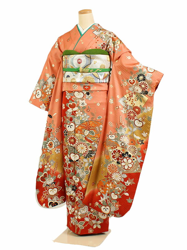 【レンタル】【振袖レンタル ピンク系 扇面・四季草花 など】正絹 振袖 レンタルフルセット ふりそで 振袖セット レンタル振袖 振り袖 結婚式 披露宴 親族 卒業式 パーティー 結納 着物レンタル 貸衣装 女性 和服 華やか 晴れ着 往復送料無料 f372