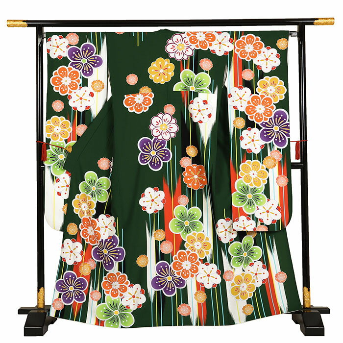 【レンタル】【振袖レンタル 緑系 矢絣・梅・小紋】振袖 レンタルフルセット ふりそで 振袖セット レンタル振袖 振り袖 結婚式 披露宴 親族 卒業式 パーティー 結納 着物レンタル 貸衣装 女性 和服 華やか 晴れ着 往復送料無料 f672 3