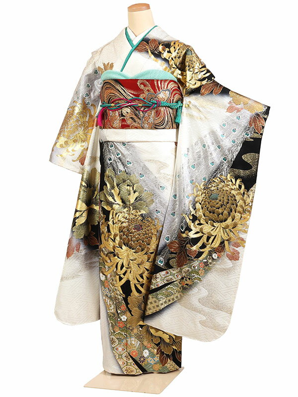 【レンタル】【振袖レンタル 白系 桂由美 乱菊・牡丹・孔雀・金彩】ブランド 正絹 振袖 レンタルフルセット ふりそで 結婚式 披露宴 親族 卒業式 パーティー 結納 着物レンタル 貸衣装 女性 和服 華やか 晴れ着 往復送料無料 f635
