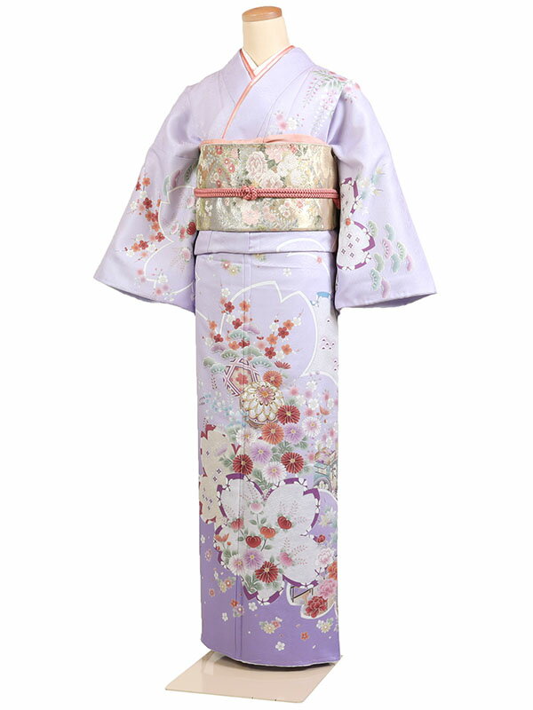 【レンタル】【訪問着 紫系 手毬・桜花】訪問着レンタル 訪問着セット レンタル訪問着 着物レンタル 貸衣装 結婚式 入学式 卒業式 お宮参り 七五三 お母さん ママ 母親 パーティー 結納 お茶会 安い 往復送料無料 h568