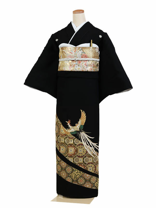 【レンタル】【黒留袖 鳳凰に華紋 
