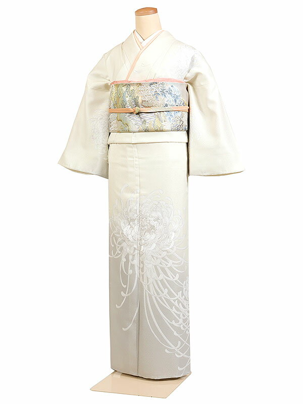 レンタル 訪問着 単衣 夏物 身長：155〜165cm クリーム系 母親 着物 結婚式 お宮参り as-0121