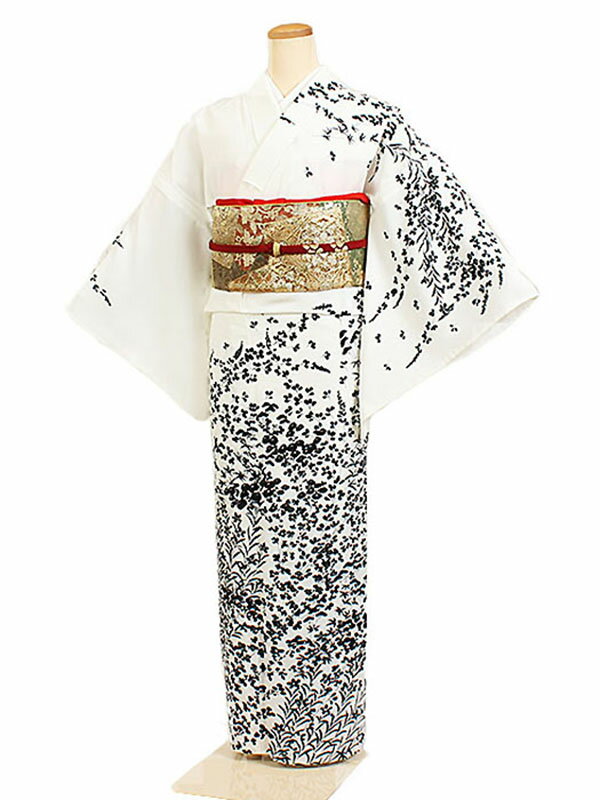 レンタル 訪問着 単衣 夏物 身長：155〜163cm 白系 母親 着物 結婚式 お宮参り as-0099