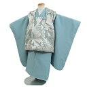 【レンタル】【七五三着物レンタル 3才男児被布 青磁×グレー獅子】七五三 着物レンタル 3歳 被布セット 753 貸衣装 子供着物 家族写真 記念撮影 写真撮影 レンタル 男の子 男児 こども 3歳被布セット 安い かわいい かっこいい おしゃれ 古典 往復送料無料 d3075