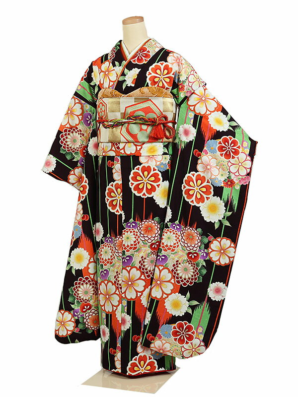 【レンタル】【振袖レンタル茶系 桜に矢絣 小紋柄】振袖 レンタルフルセット ふりそで 振袖セット レンタル振袖 振り袖 結婚式 披露宴 親族 卒業式 パーティー 結納 着物レンタル 貸衣装 女性 和服 華やか 晴れ着 往復送料無料 かっこいい f708