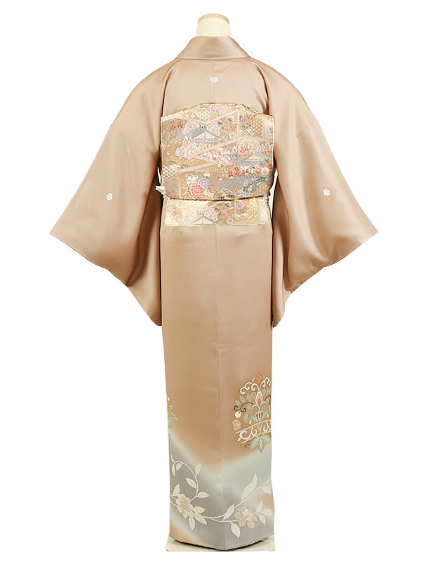 【レンタル】【色留袖・茶系 ・華紋】五つ紋 色留袖レンタル 着物レンタル 結婚式 披露宴 食事会 表彰式 褒章 貸衣装 貸衣裳 オススメ 式典 留袖フルセット 色留め袖 第一礼装 和服 母 若い 新婦姉妹 親戚 祖母 親族 チャペル 安い 往復送料無料　it0140 2