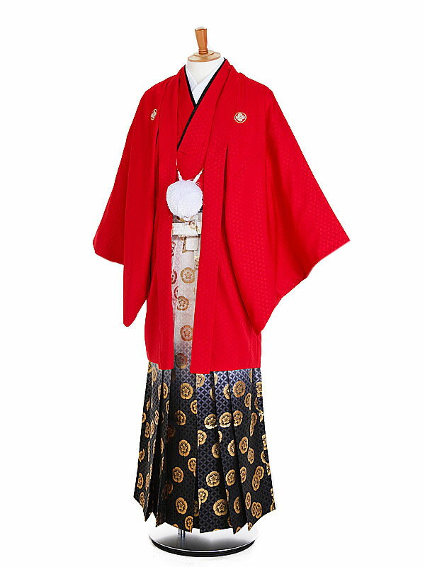 【レンタル】【紋付袴 赤系×織田木瓜】男着物 袴 レンタル 紋付フルセット レンタル紋付 着物レンタル 貸衣装 結婚式 披露宴 和婚 新郎 卒業式 パーティー 男 和服 安い 往復送料無料 メンズ mt63