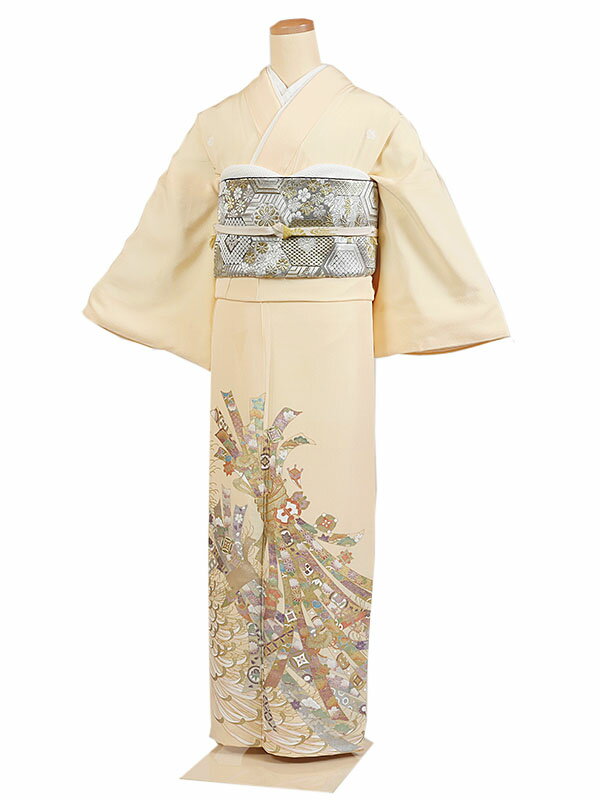 【レンタル】【色留袖 桂由美 ベージュ系・束ね熨斗】 五つ紋 色留袖レンタル 着物レンタル 結婚式 披露宴 食事会 表彰式 褒章 貸衣装 貸衣裳 オススメ 式典 留袖フルセット 色留め袖 第一礼装 和服 母 若い 新婦姉妹 親戚 祖母 親族 チャペル 安い 往復送料無料　it0212